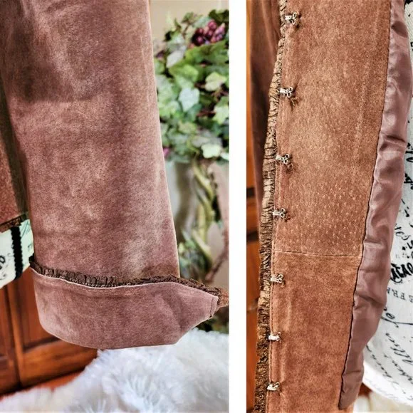 NEW DIRECTIONS Genuine Leather Chocolate Brown Suede Jacket Petite Small - Picture 7 of 9